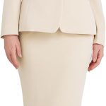 Women 2 Piece Suit Skirt Set Business Office Work Blazer Jackets and Pencil Skirt with Slit