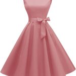 Women's Boatneck Sleeveless Swing Vintage 1950s Cocktail Dress New