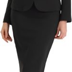 Women 2 Piece Suit Skirt Set Business Casual Long Sleeve Blazer and Pencil Skirt