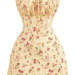 Women Vintage Floral Dress Summer Cap Sleeve Mini Dresses Going Out Beach Short Dress