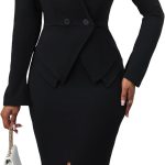 Women Suits 2 Piece Skirt Set Business Work Outfits Blazer Dress Jacket Pencil Skirts Suit Sets