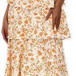 Women Floral Maxi Dresses Spaghetti Strap Casual Sleeveless Ruffle Flowy Tiered Dress