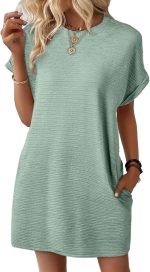 Women Summer Dresses Fashion  Short Sleeve Spring Mini Dress Casual Beach Vacation Clothes Dresses