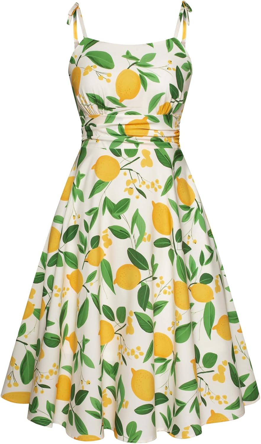 71MiPrlLnuL._AC_SL1500_.jpg 2026 Summer Dress for Women Spaghetti Strap Flowy Midi Beach Sundress Vintage Wedding Guest Cocktail Dress - Image 1