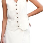 2 Piece Skirt Sets for Women Dressy Sleeveless Blazer Vest Skirts Matching Suit Set Business Casual Work Outfits