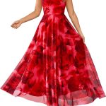 Women Summer Floral Maxi Dresses Elegant Spaghetti Strap Dress Printed Party Dress Beach Long Dresses