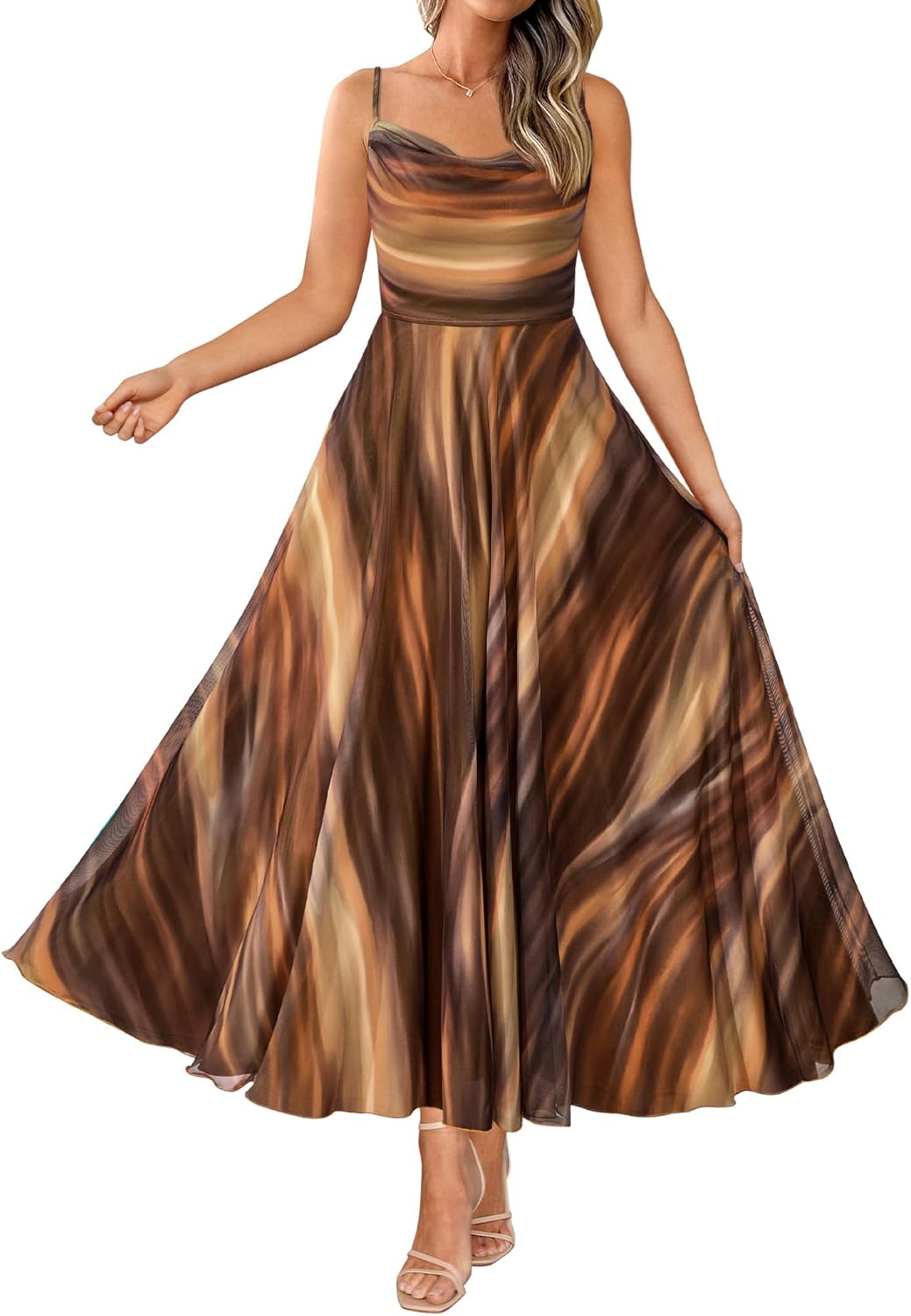 71Y2VE8iuKL._AC_SL1500_.jpg Women Summer Floral Maxi Dresses Elegant Spaghetti Strap Dress Printed Party Dress Beach Long Dresses - Image 1
