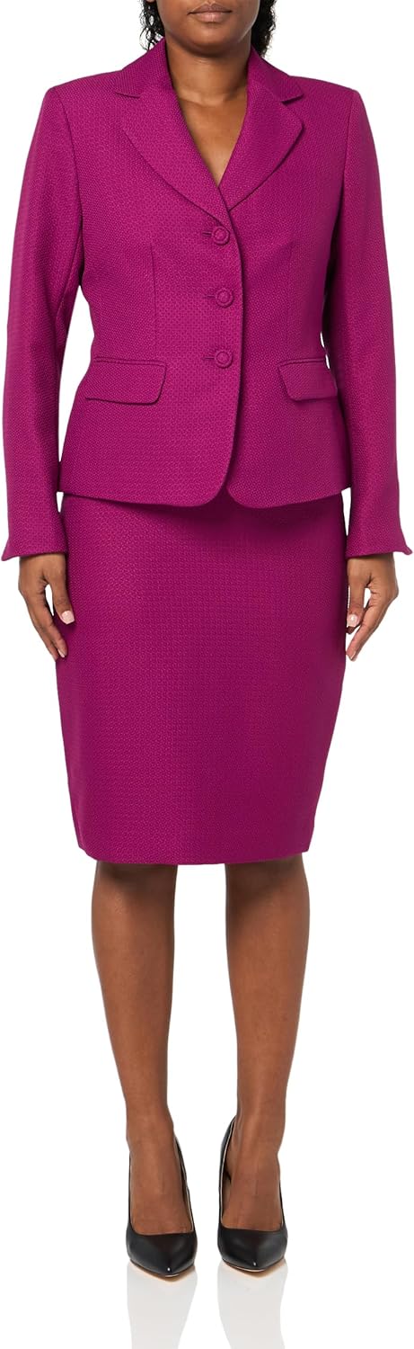 71iPia6wF8L._AC_SL1500_.jpg Women Three Button Blazer & Skirt, 2pc Set - Image 1