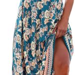 Women Maxi Dress Ditsy Floral Smocked Summer Sundress Sleeveless Ruffled Spaghetti Straps Long Beach Formal Dress
