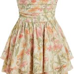 Women Summer Cocktail Dress - Tube Ruched Ruffle Mini Dress