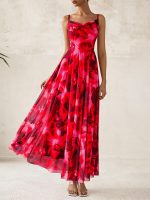 Women Summer Floral Maxi Dresses Elegant Spaghetti Strap Dress Printed Party Dress Beach Long Dresses - Image 2