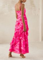 Maxi Dresses for Women  Floral Beach Sundress Spaghetti Strap Tiered Summer Wedding Guest Long Dress - Image 2